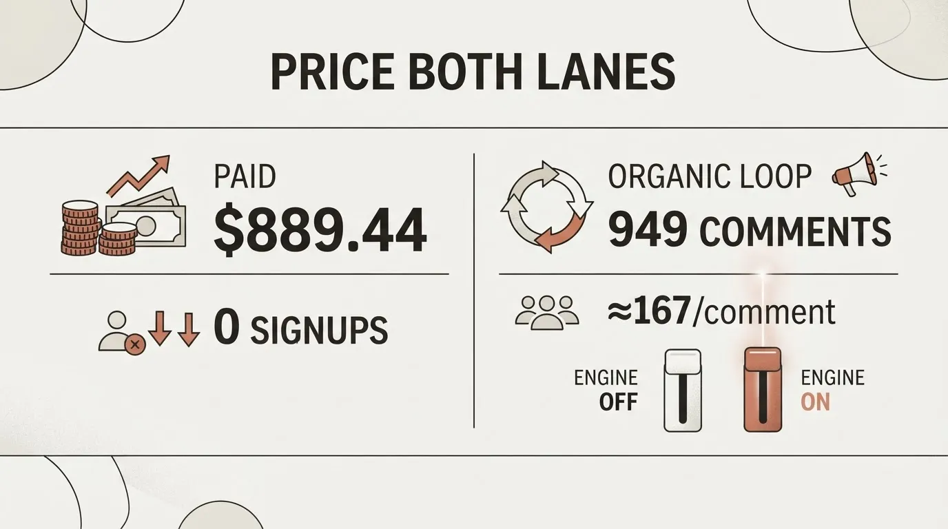 167 Comments Beat $889: Our B2B Organic Growth Ledger