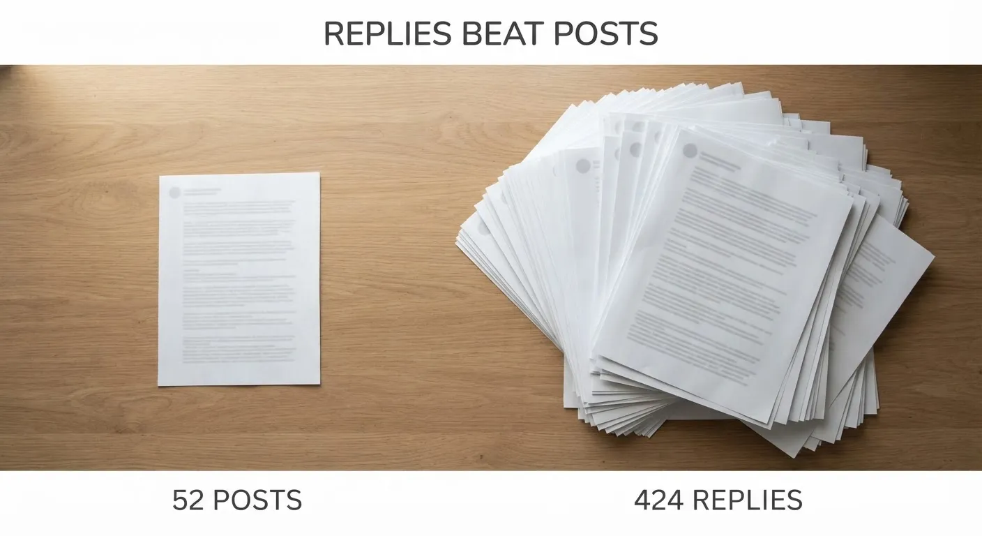 13.1x More Reach in Replies Than Posts: One Month of X Growth Strategy Data