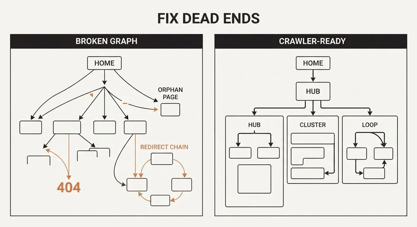 4 Internal Link Audit Fixes That Make AI Crawlers See Your Site