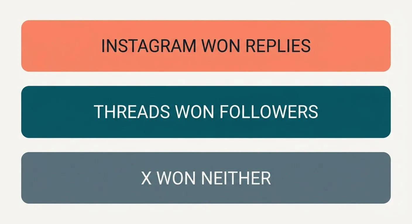 313 Comments on X, 264 on Threads, 263 on Instagram: Threads Won Followers, Instagram Won Replies, X Won Neither — Ten Days of AI Marketing Automation