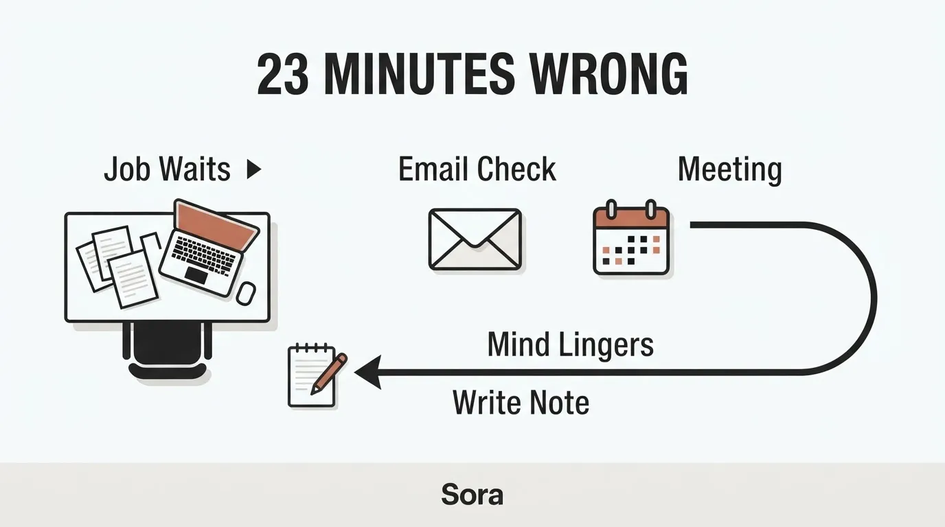 Stop Blaming The Hour. Attention Residue Is Why Your Post Came Out Thin.