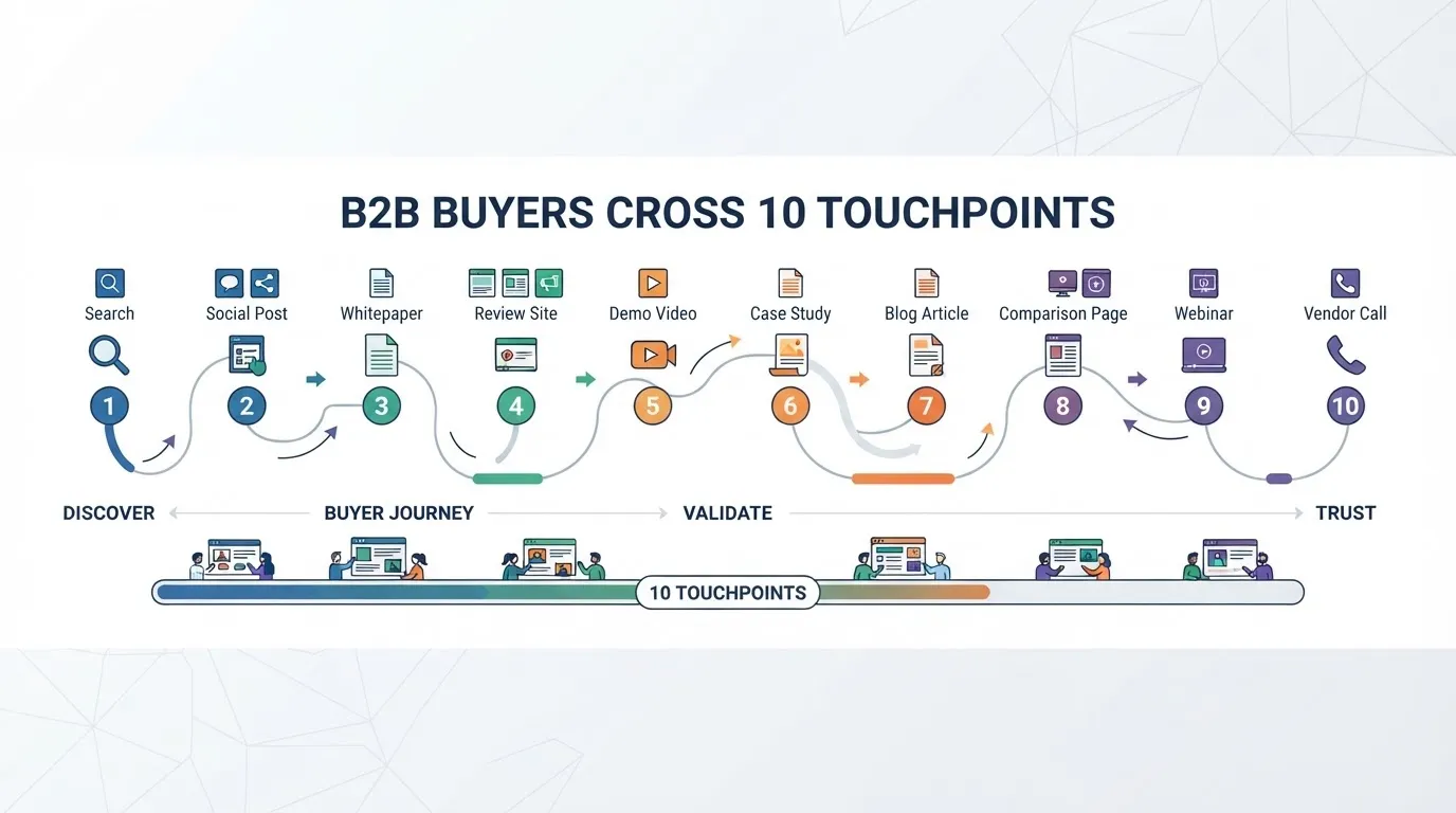 Stop Planning B2B SaaS by Channel: Buyers Now Cross 10 Touchpoints Before They Trust You