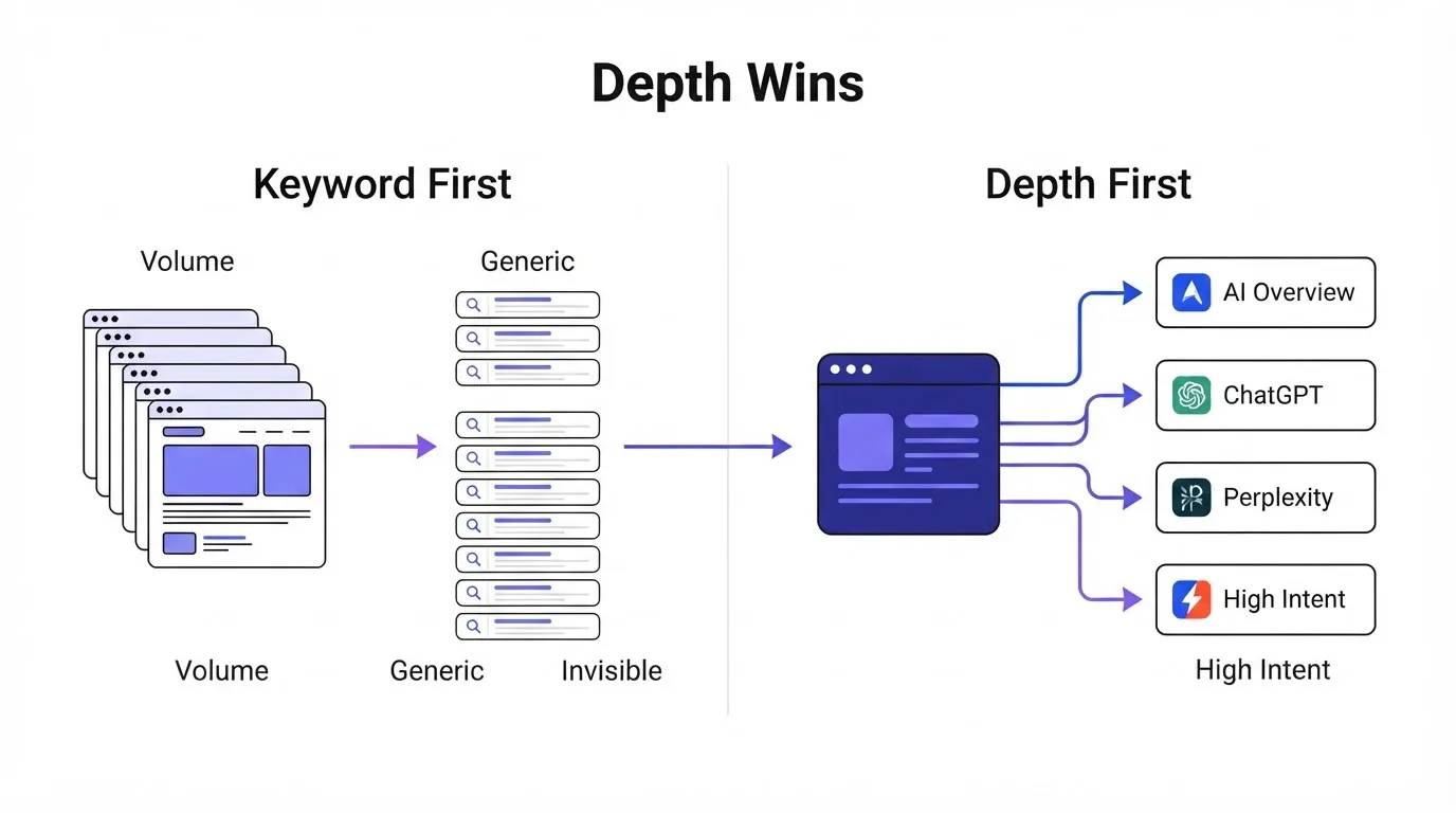 The Death of Keyword-First SEO: Why More Content Loses in AI Search
