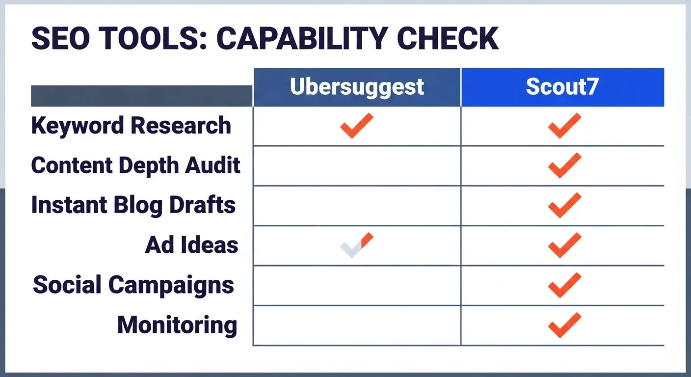 Scout7 vs. Ubersuggest: A Feature Breakdown